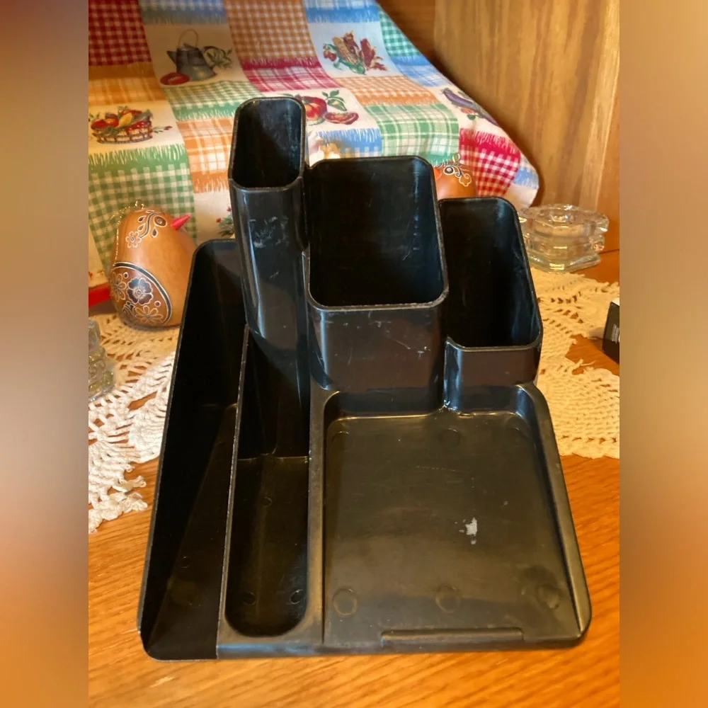 Office Pencil/Pen Holder for desk top, Black, hard plastic